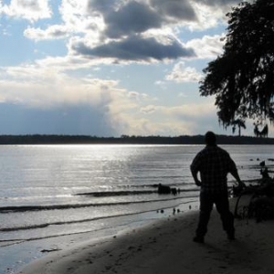 Goose Creek: me and the dog on the beach