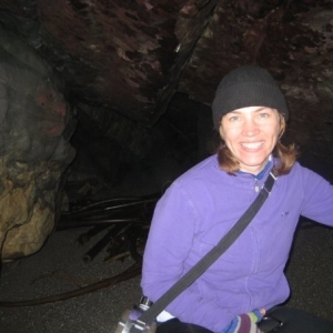 Gualala: Jen in the cave.