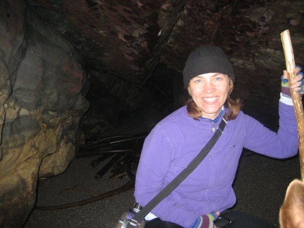 Gualala: Jen in the cave.