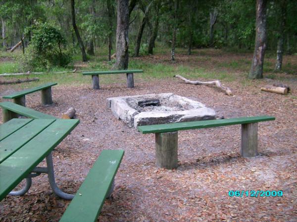 The fire pit at the "non-primitive" campsite.